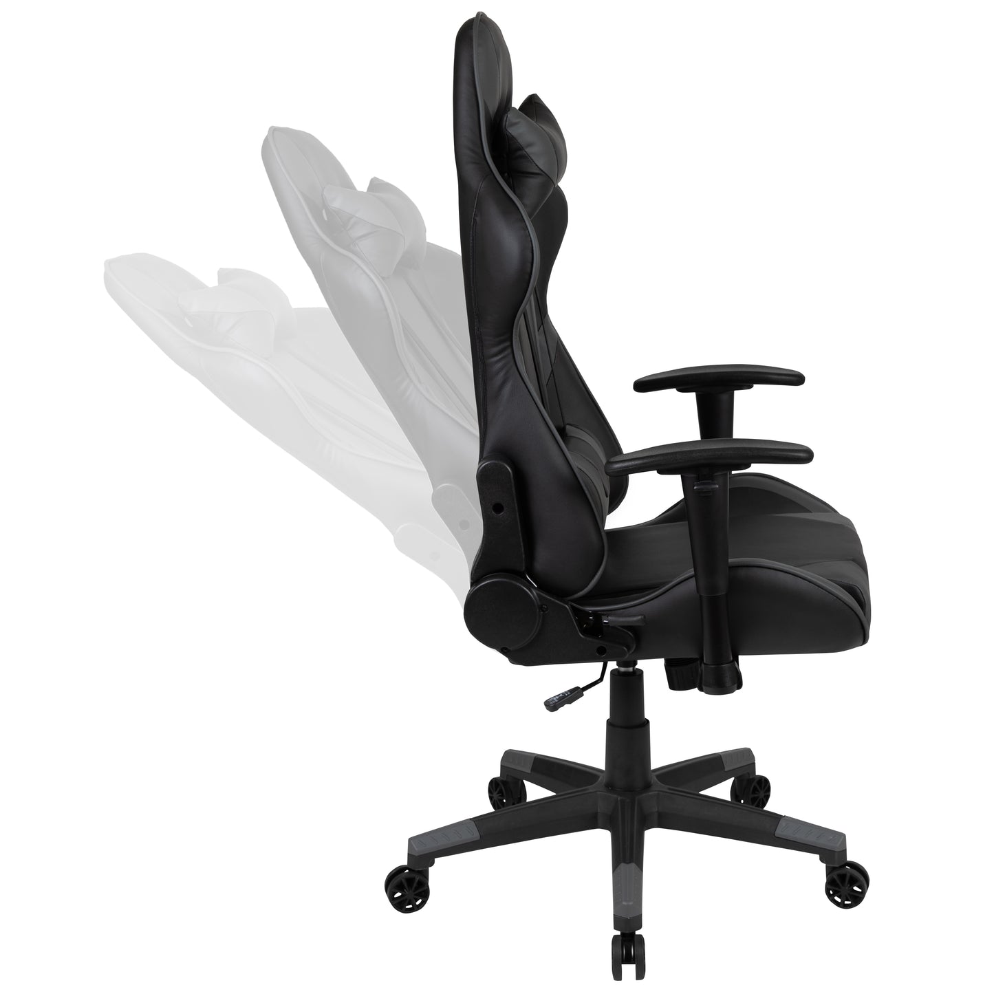 X20 Gaming Chair Racing Office Ergonomic Computer PC Adjustable Swivel Chair with Reclining Back in Gray LeatherSoft Gray
