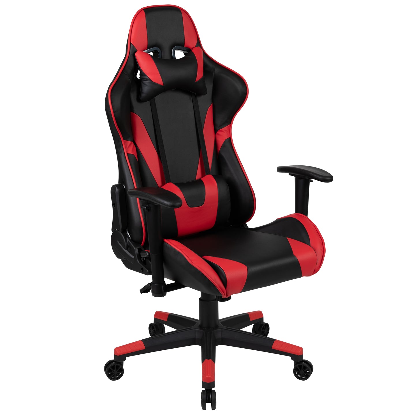 X20 Gaming Chair Racing Office Ergonomic Computer PC Adjustable Swivel Chair with Fully Reclining Back in Red LeatherSoft Red