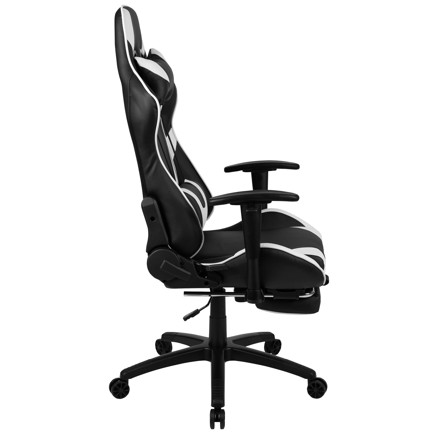 X30 Gaming Chair Racing Office Ergonomic Computer Chair with Fully Reclining Back and Slide-Out Footrest in Black LeatherSoft Black