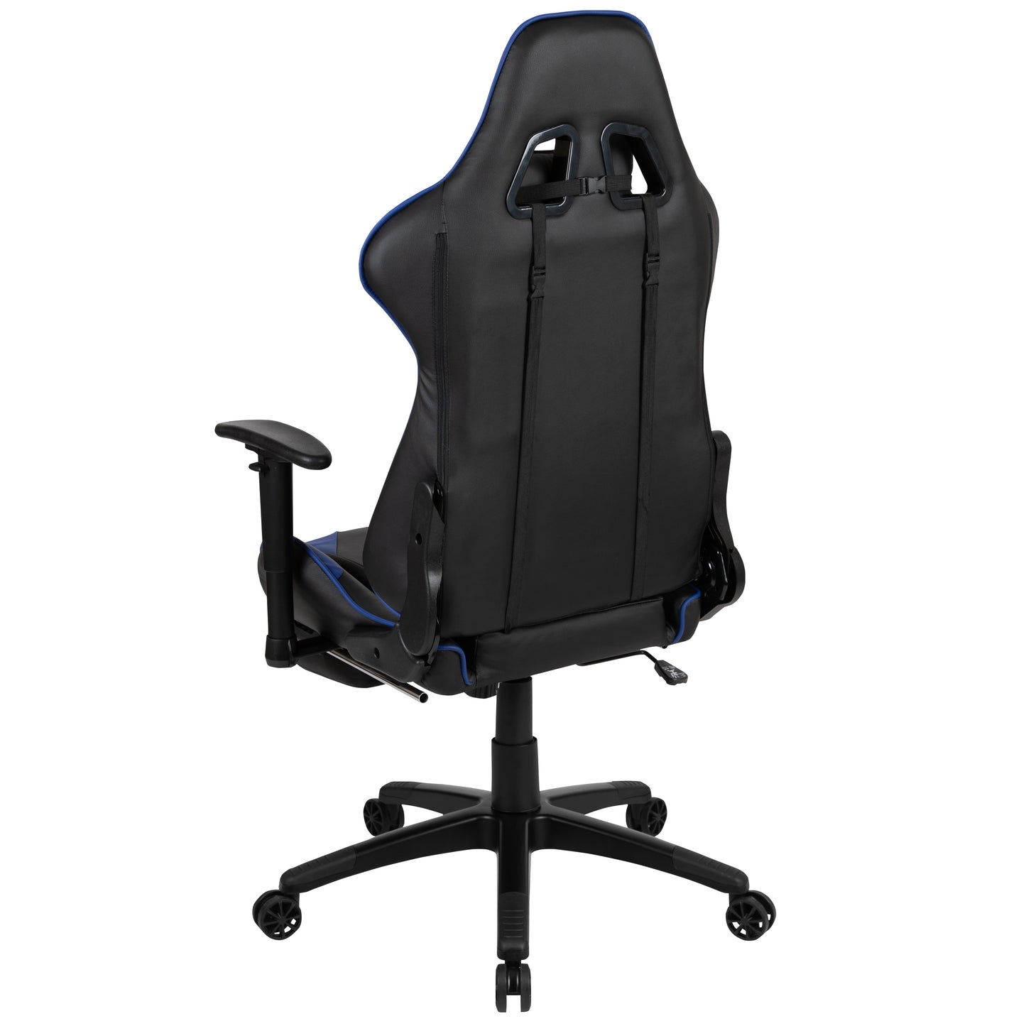 X30 Gaming Chair Racing Office Ergonomic Computer Chair with Reclining Back and Slide-Out Footrest in Blue LeatherSoft Blue