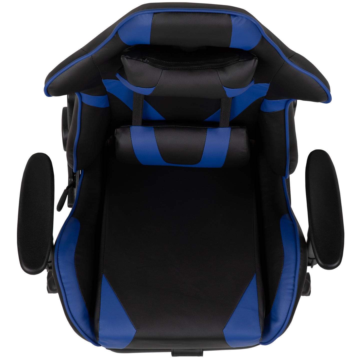 X30 Gaming Chair Racing Office Ergonomic Computer Chair with Reclining Back and Slide-Out Footrest in Blue LeatherSoft Blue