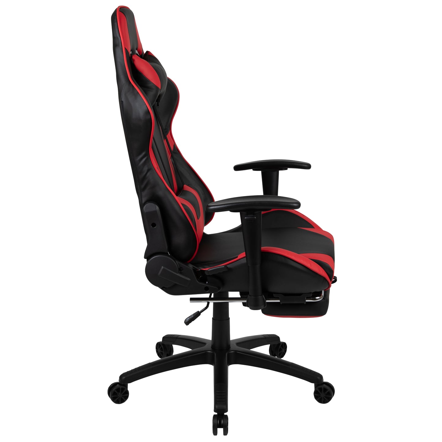 X30 Gaming Chair Racing Office Ergonomic Computer Chair with Fully Reclining Back and Slide-Out Footrest in Red LeatherSoft Red
