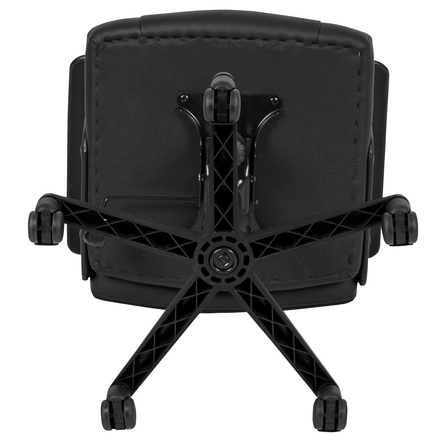 Coffman Flash Fundamentals Mid-Back Black LeatherSoft-Padded Task Office Chair with Arms Black
