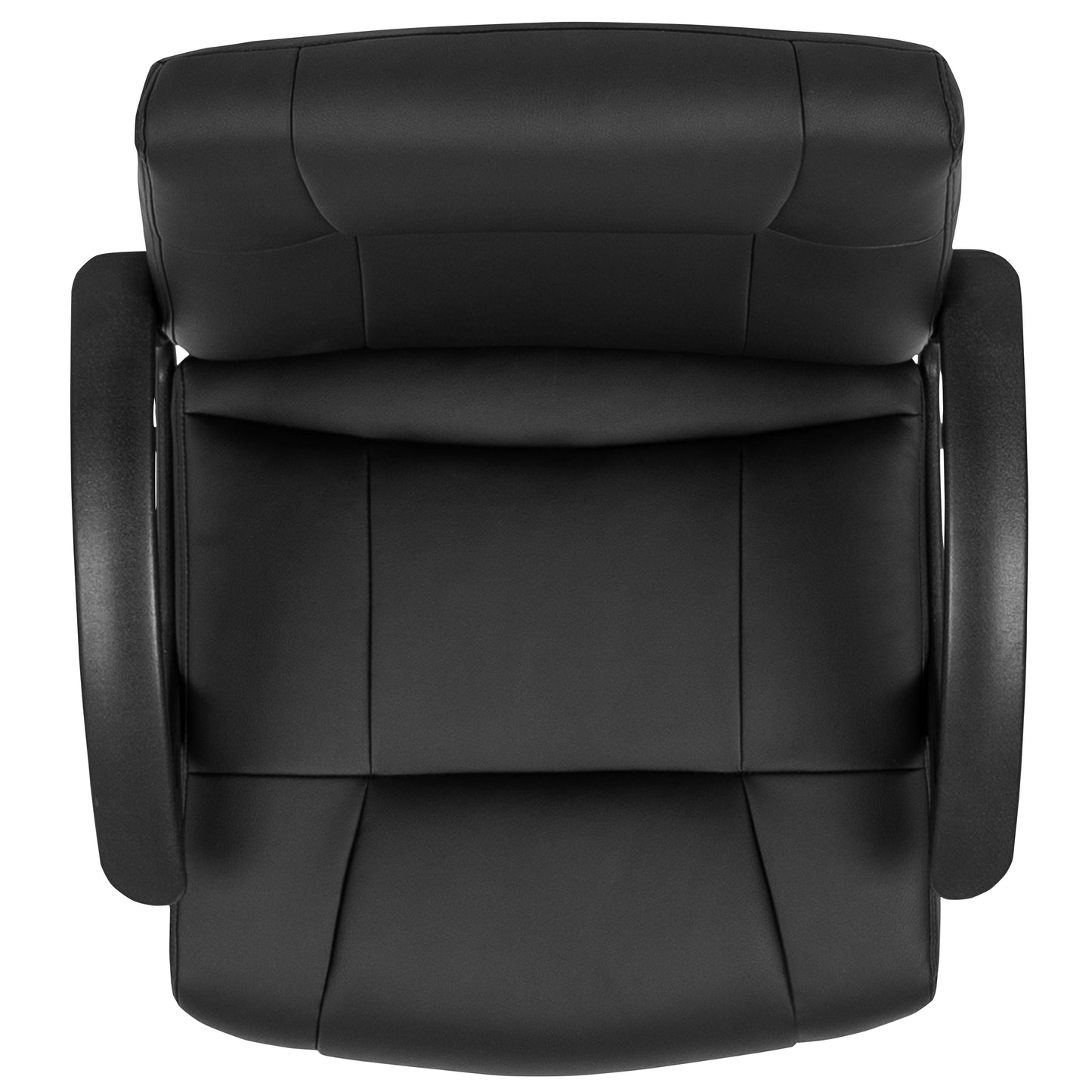 Coffman Flash Fundamentals Mid-Back Black LeatherSoft-Padded Task Office Chair with Arms Black