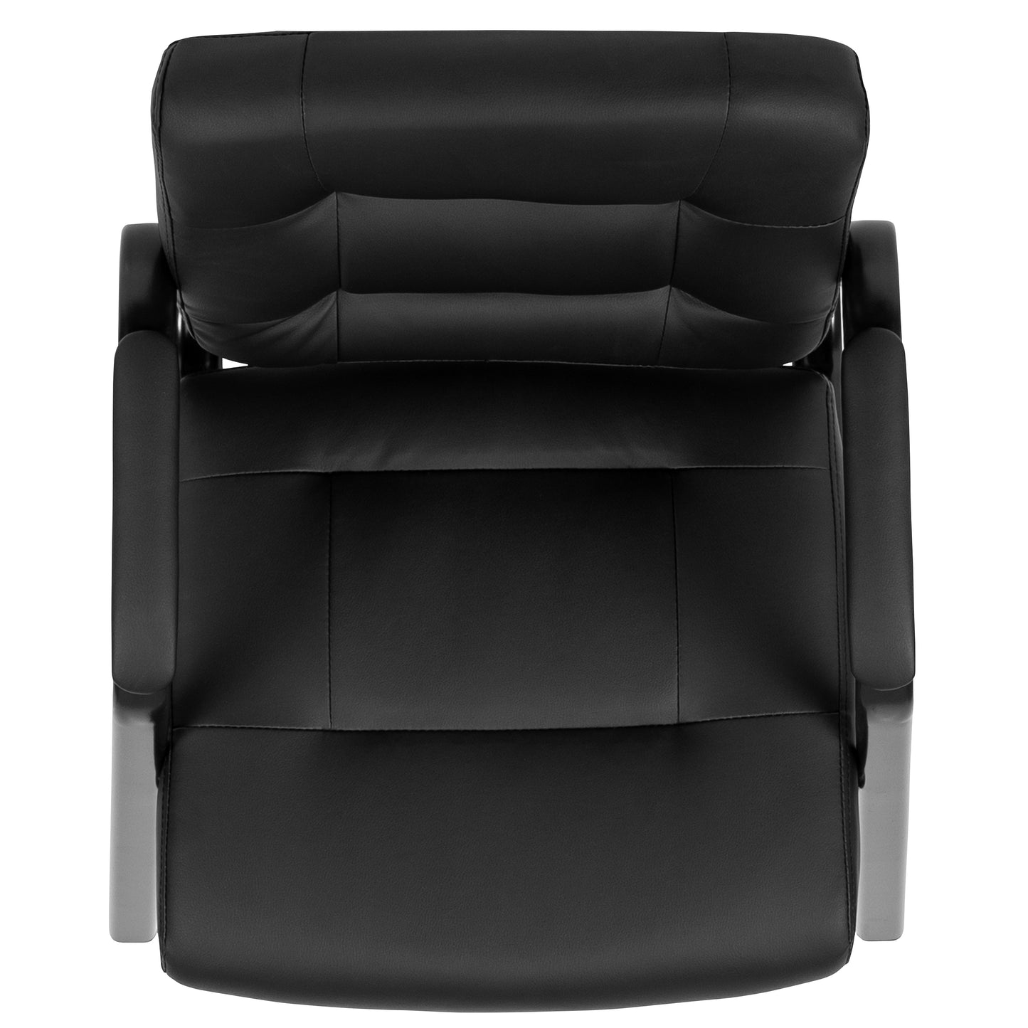 Darwin Flash Fundamentals Black LeatherSoft Executive Reception Chair with Black Metal Frame Black