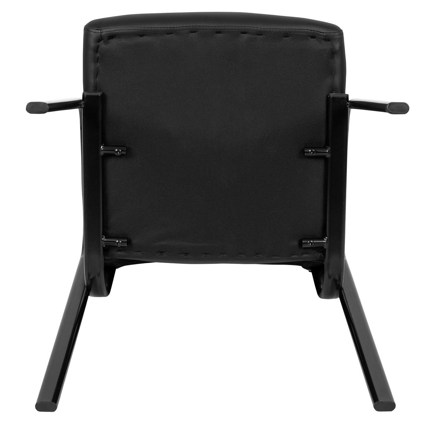 Darwin Flash Fundamentals Black LeatherSoft Executive Reception Chair with Black Metal Frame Black
