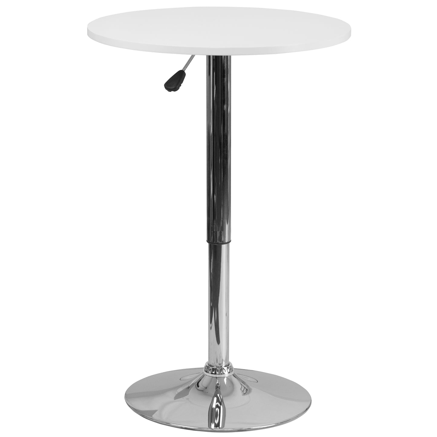 Pearl 23.75'' Round Adjustable Height White Wood Table (Adjustable Range 26.25'' - 35.75'') White