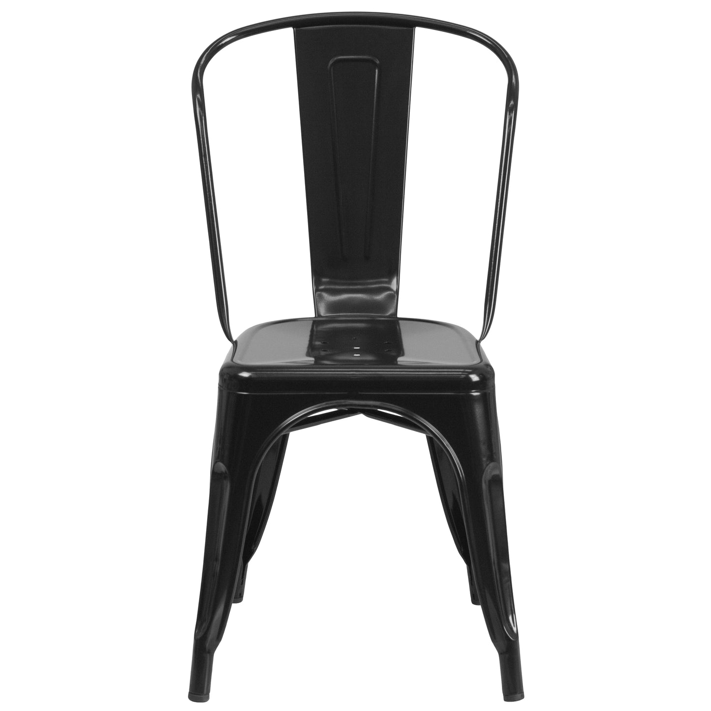 Perry Commercial Grade Black Metal Indoor-Outdoor Stackable Chair Black