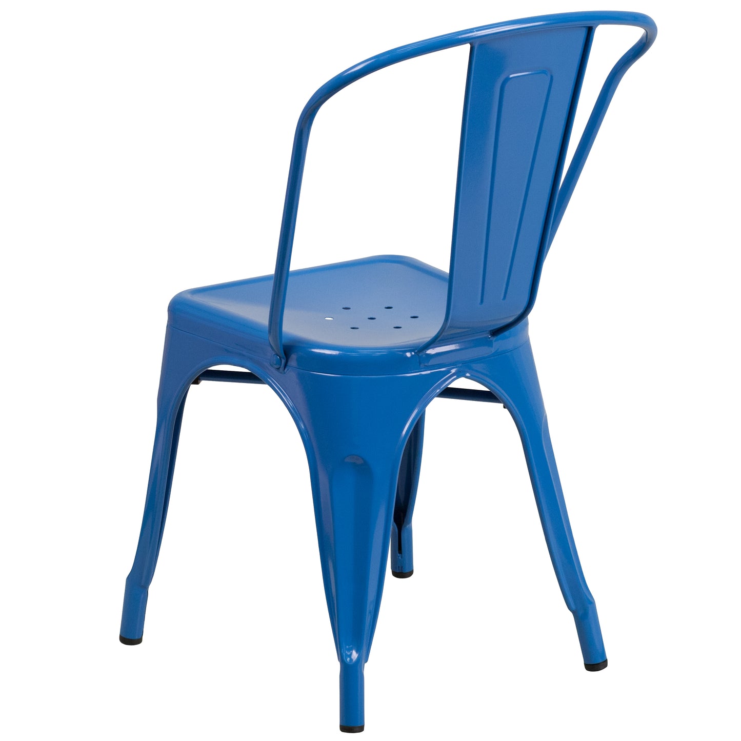 Perry Commercial Grade Blue Metal Indoor-Outdoor Stackable Chair Blue