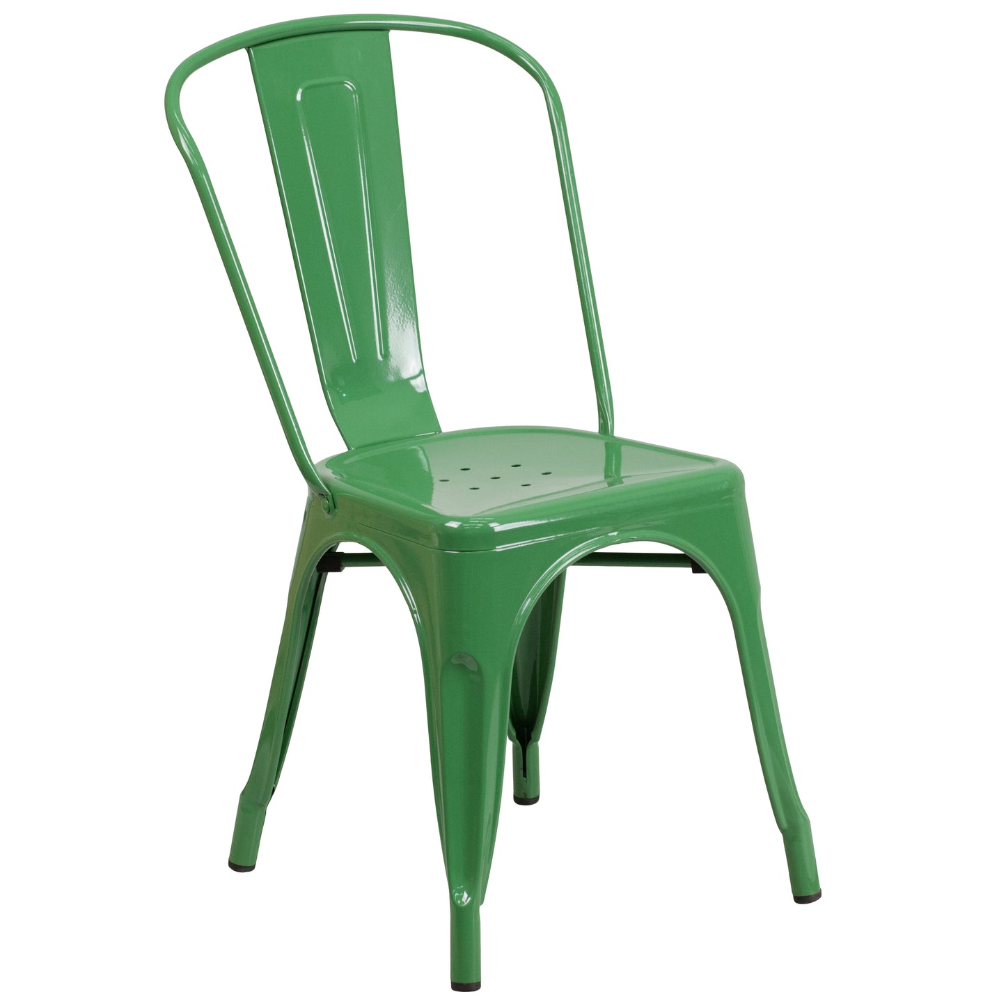 Perry Commercial Grade Green Metal Indoor-Outdoor Stackable Chair Green