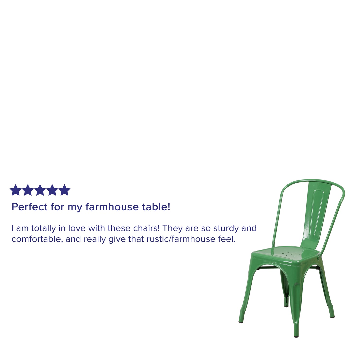 Perry Commercial Grade Green Metal Indoor-Outdoor Stackable Chair Green