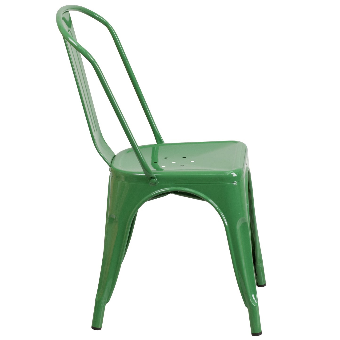 Perry Commercial Grade Green Metal Indoor-Outdoor Stackable Chair Green
