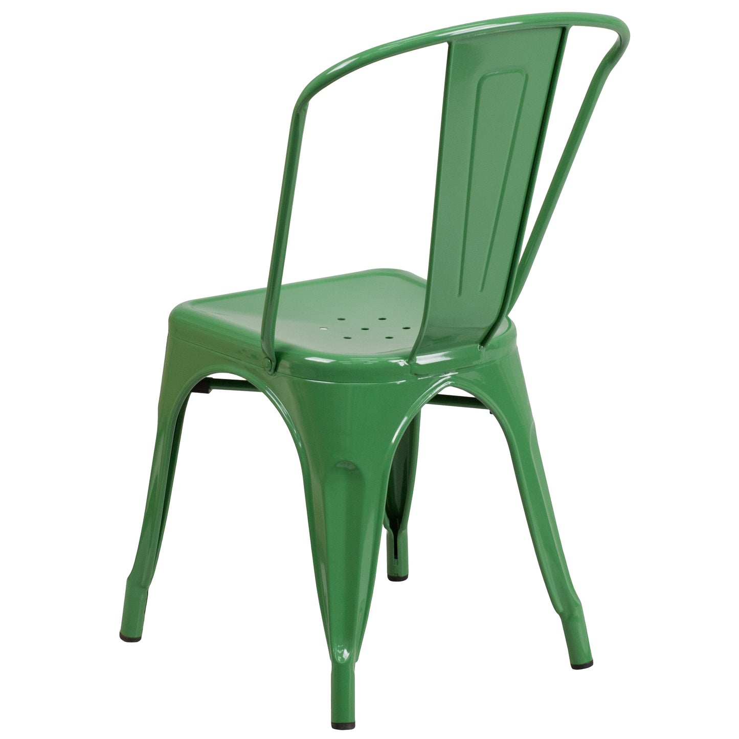 Perry Commercial Grade Green Metal Indoor-Outdoor Stackable Chair Green