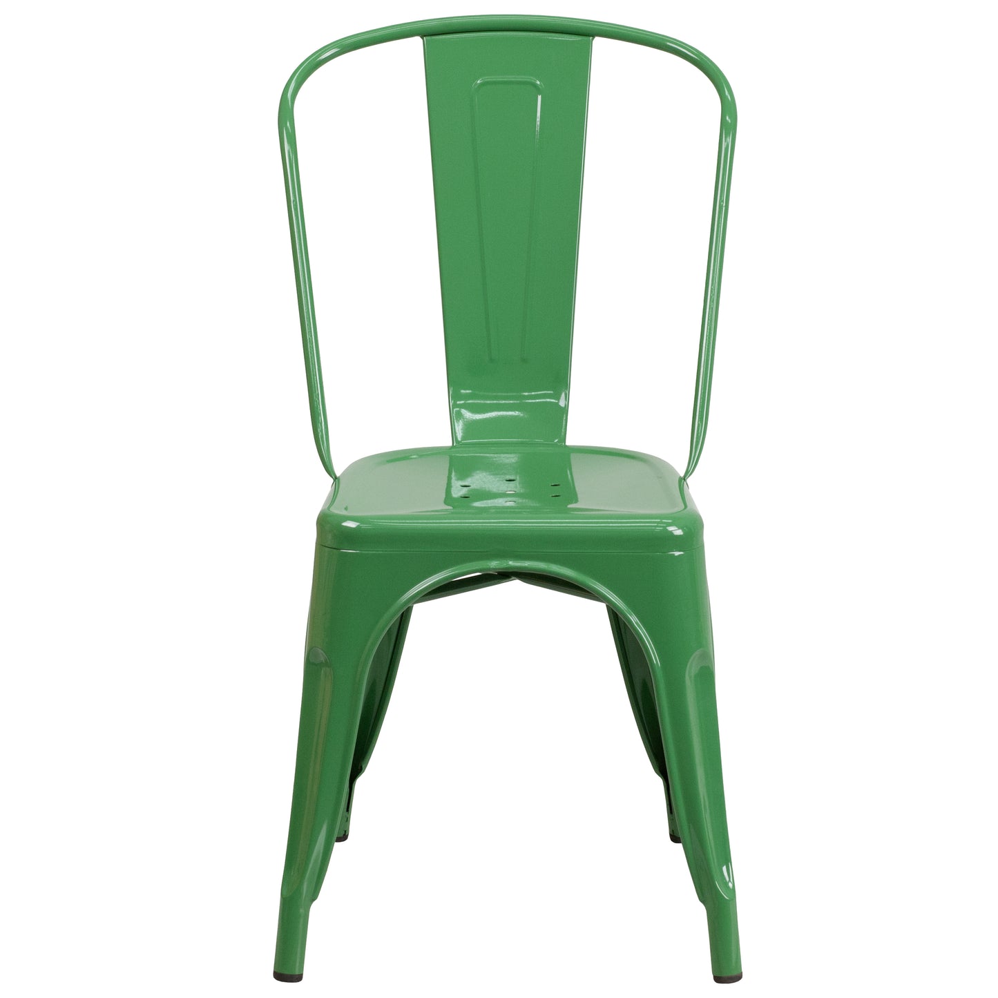 Perry Commercial Grade Green Metal Indoor-Outdoor Stackable Chair Green