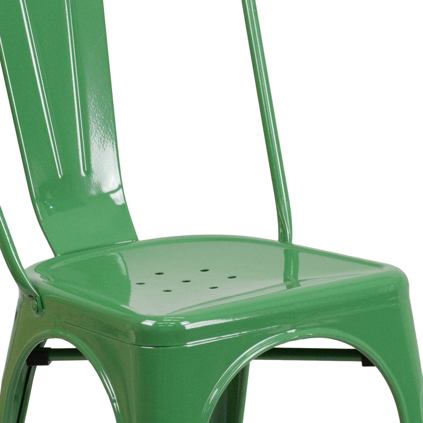 Perry Commercial Grade Green Metal Indoor-Outdoor Stackable Chair Green
