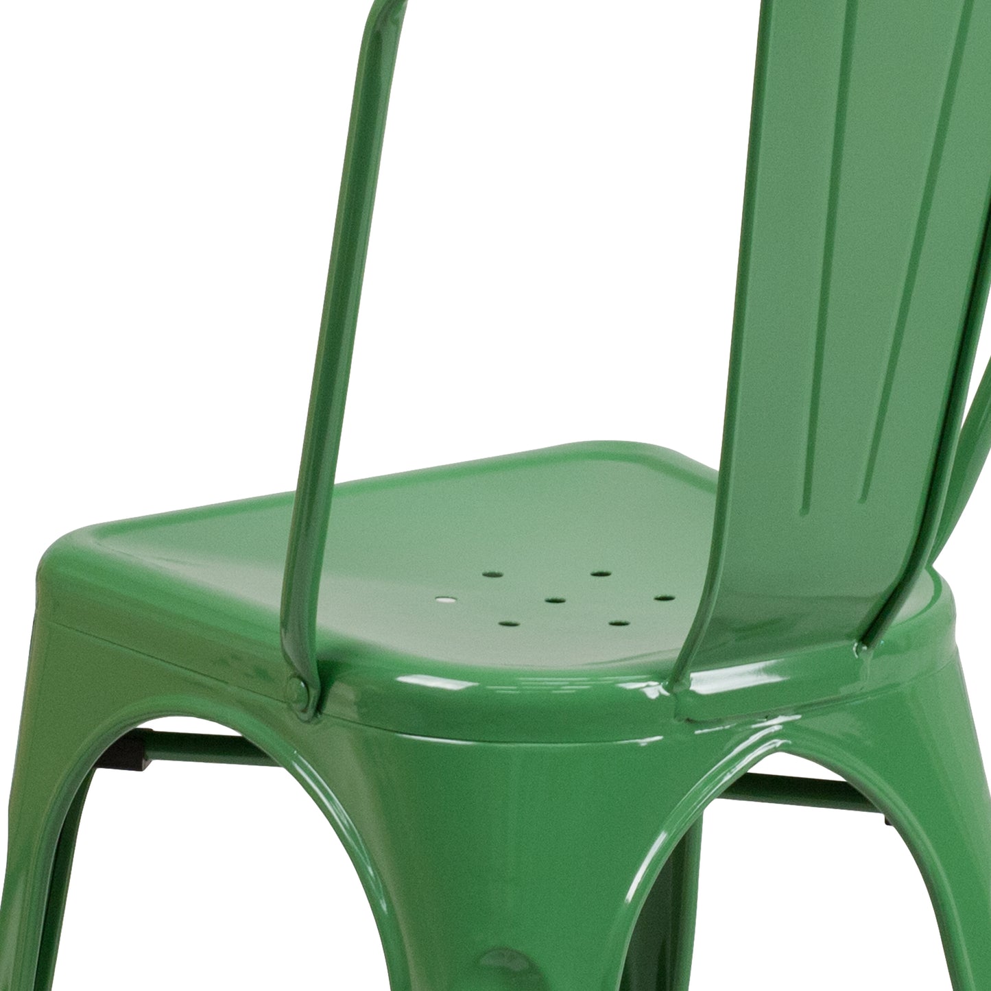 Perry Commercial Grade Green Metal Indoor-Outdoor Stackable Chair Green