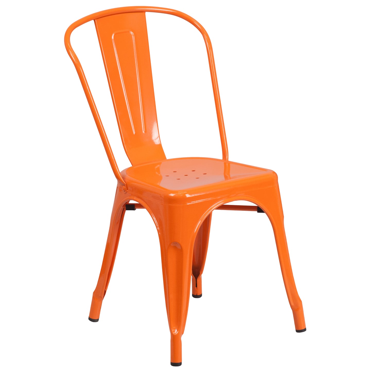 Perry Commercial Grade Orange Metal Indoor-Outdoor Stackable Chair Orange