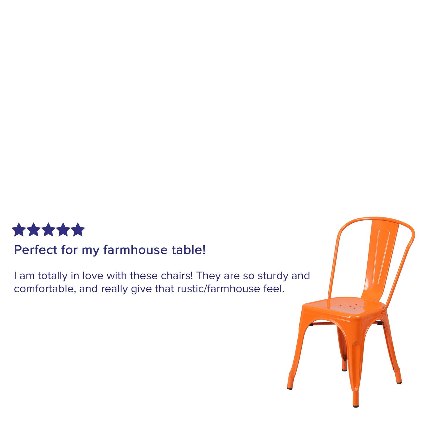 Perry Commercial Grade Orange Metal Indoor-Outdoor Stackable Chair Orange