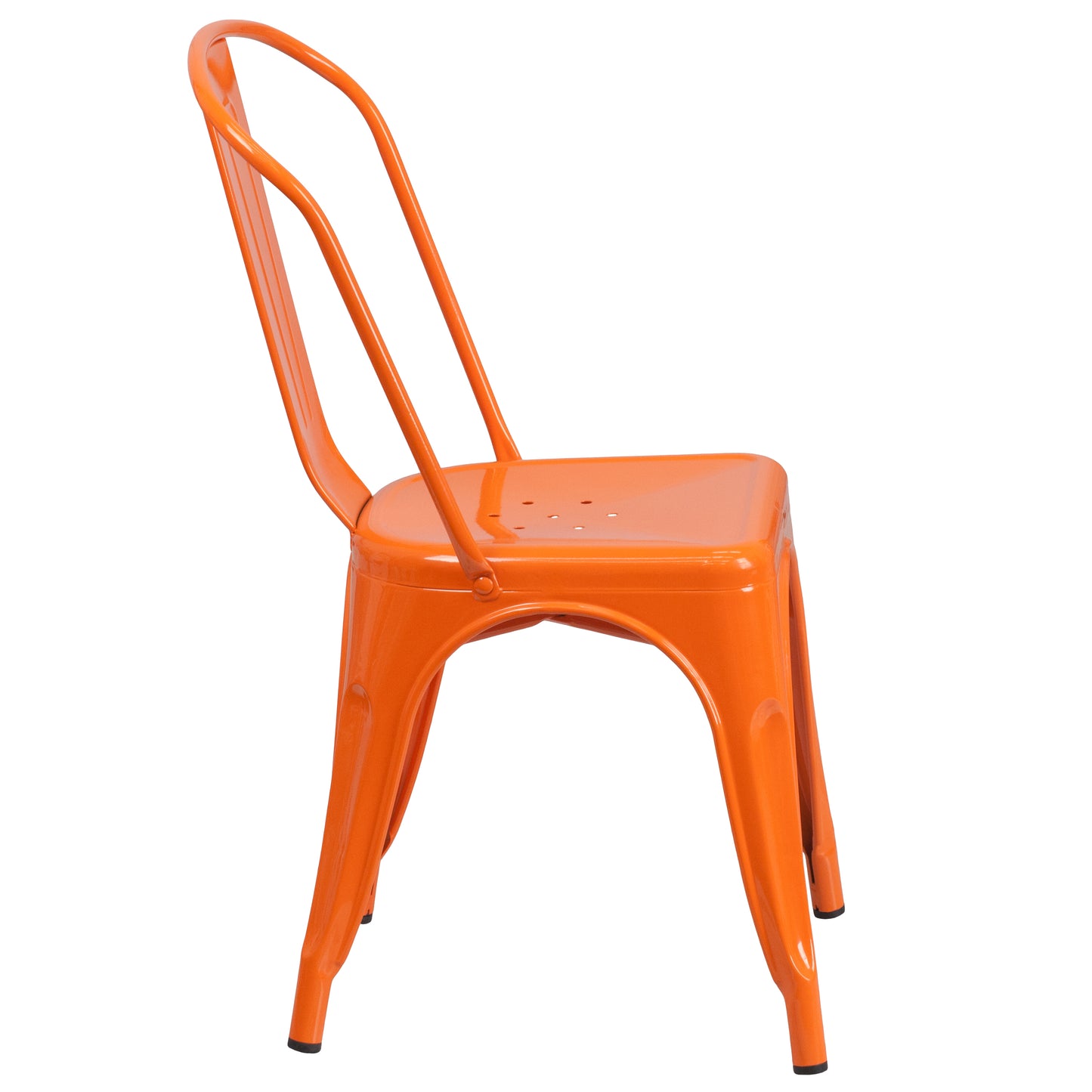 Perry Commercial Grade Orange Metal Indoor-Outdoor Stackable Chair Orange