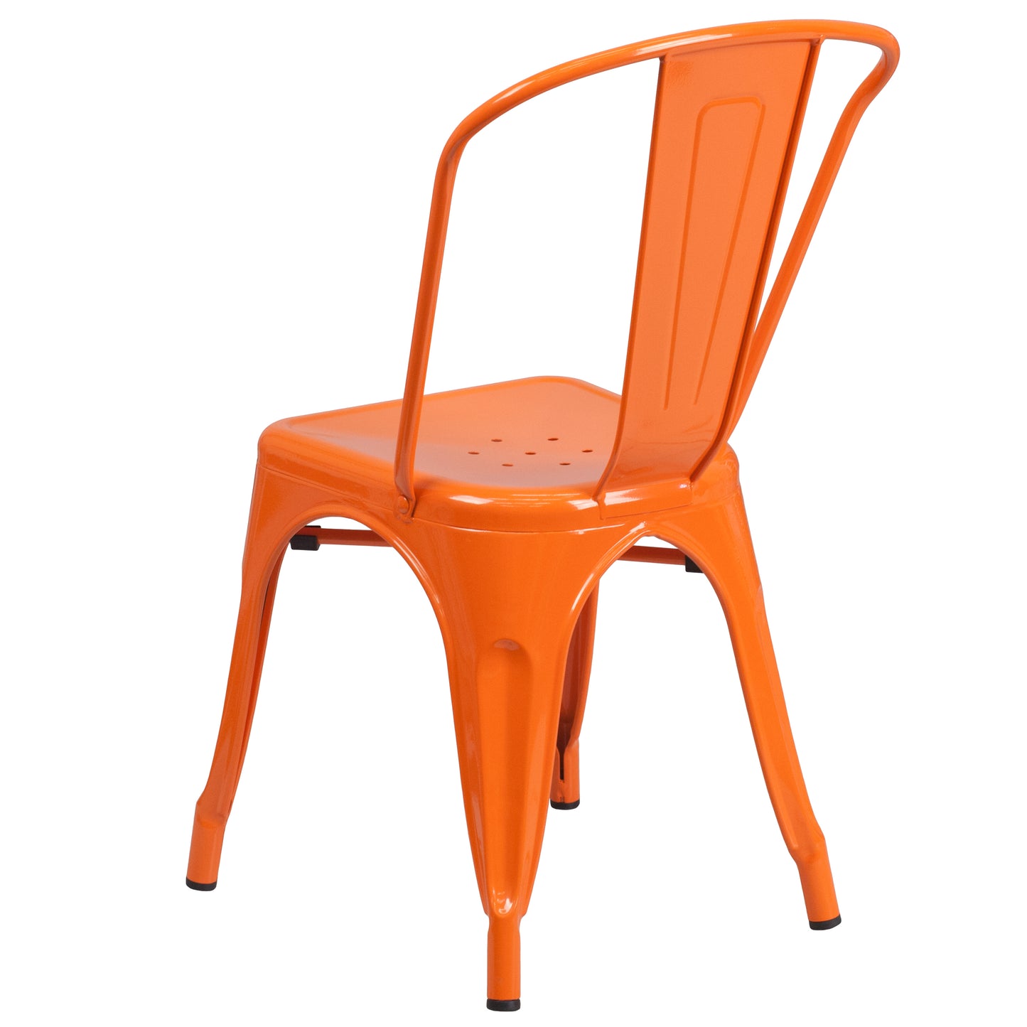 Perry Commercial Grade Orange Metal Indoor-Outdoor Stackable Chair Orange