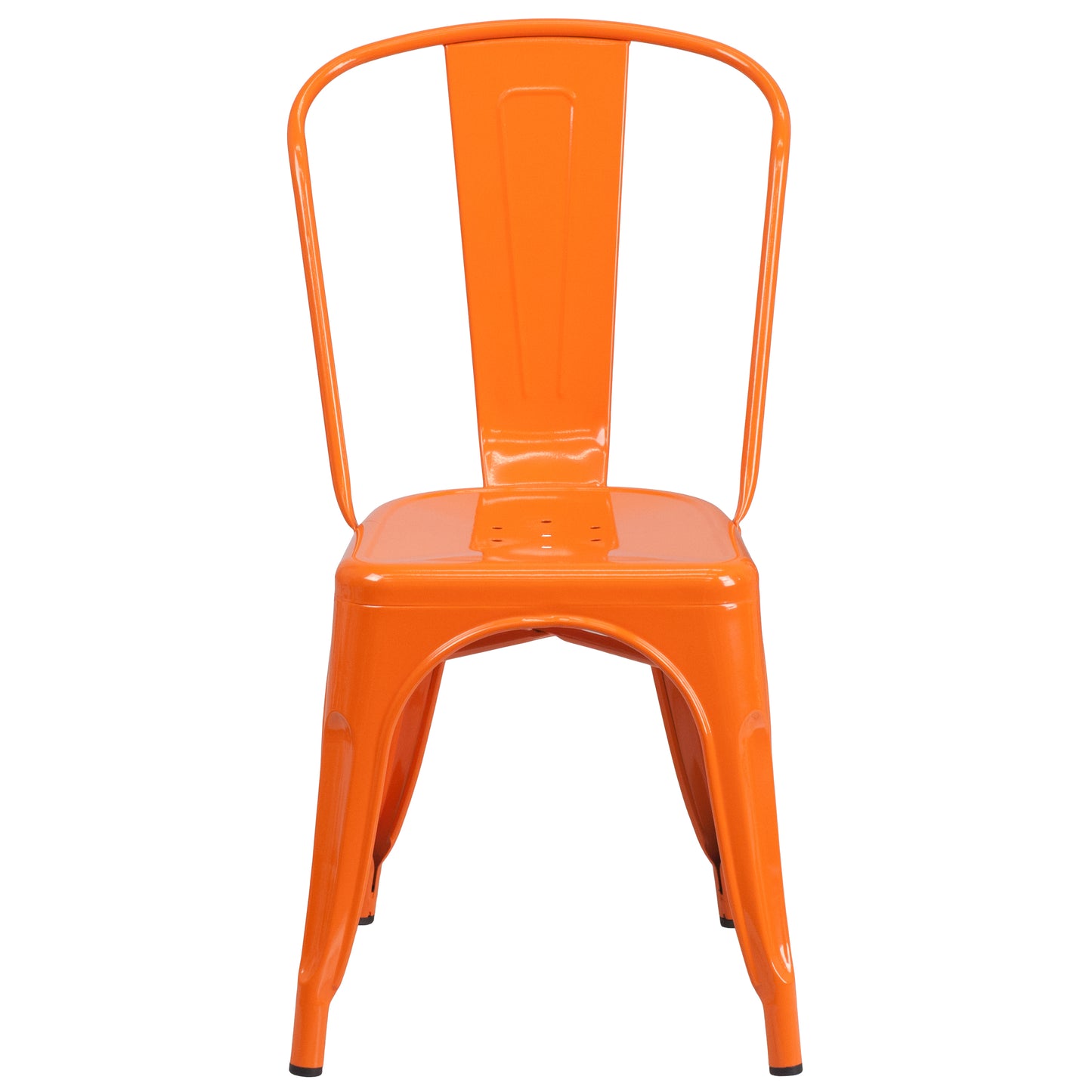 Perry Commercial Grade Orange Metal Indoor-Outdoor Stackable Chair Orange