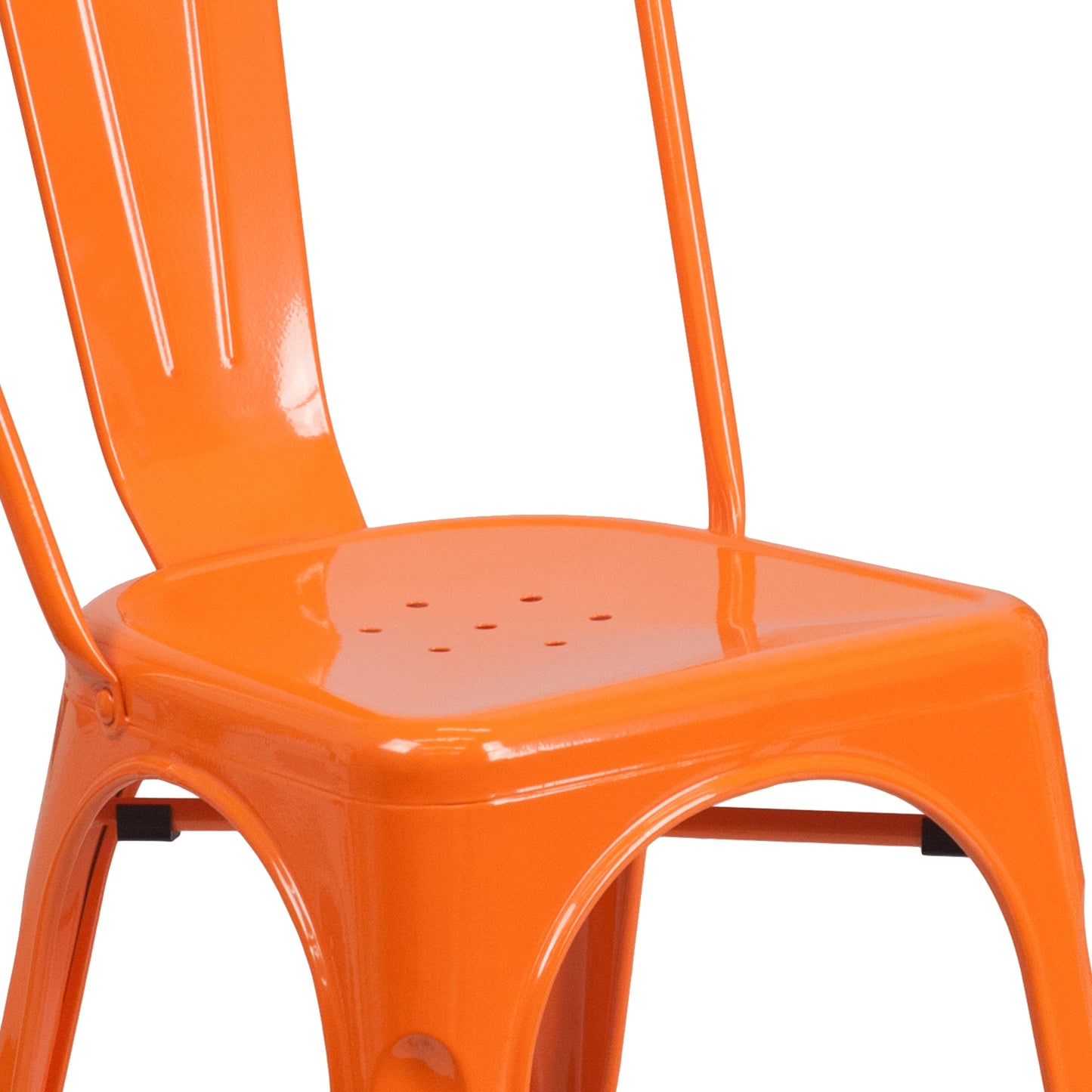 Perry Commercial Grade Orange Metal Indoor-Outdoor Stackable Chair Orange