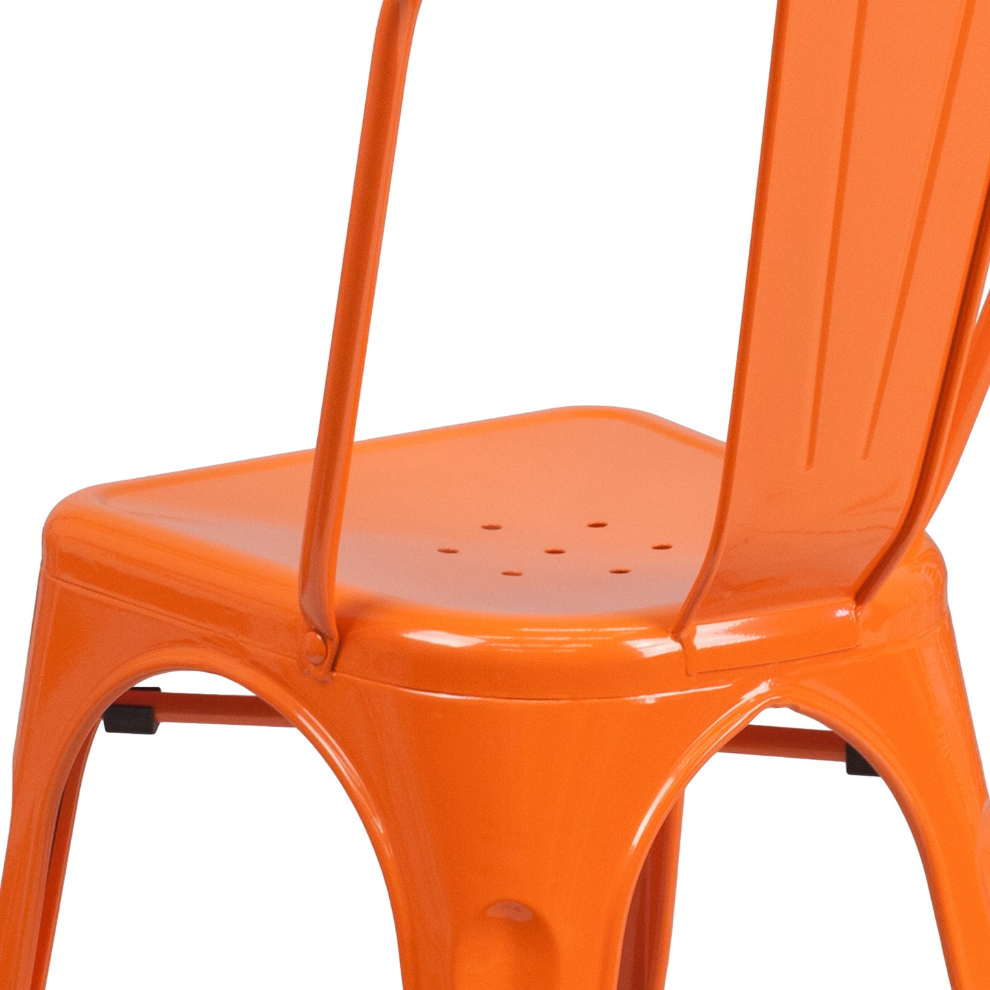 Perry Commercial Grade Orange Metal Indoor-Outdoor Stackable Chair Orange