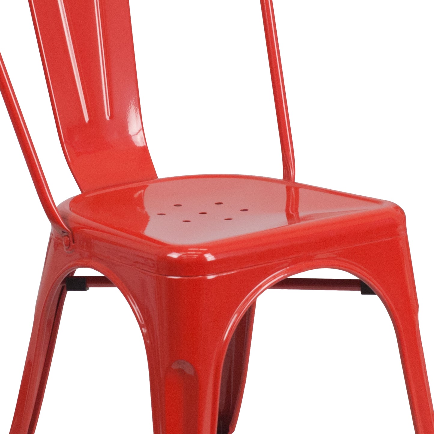 Perry Commercial Grade Red Metal Indoor-Outdoor Stackable Chair Red