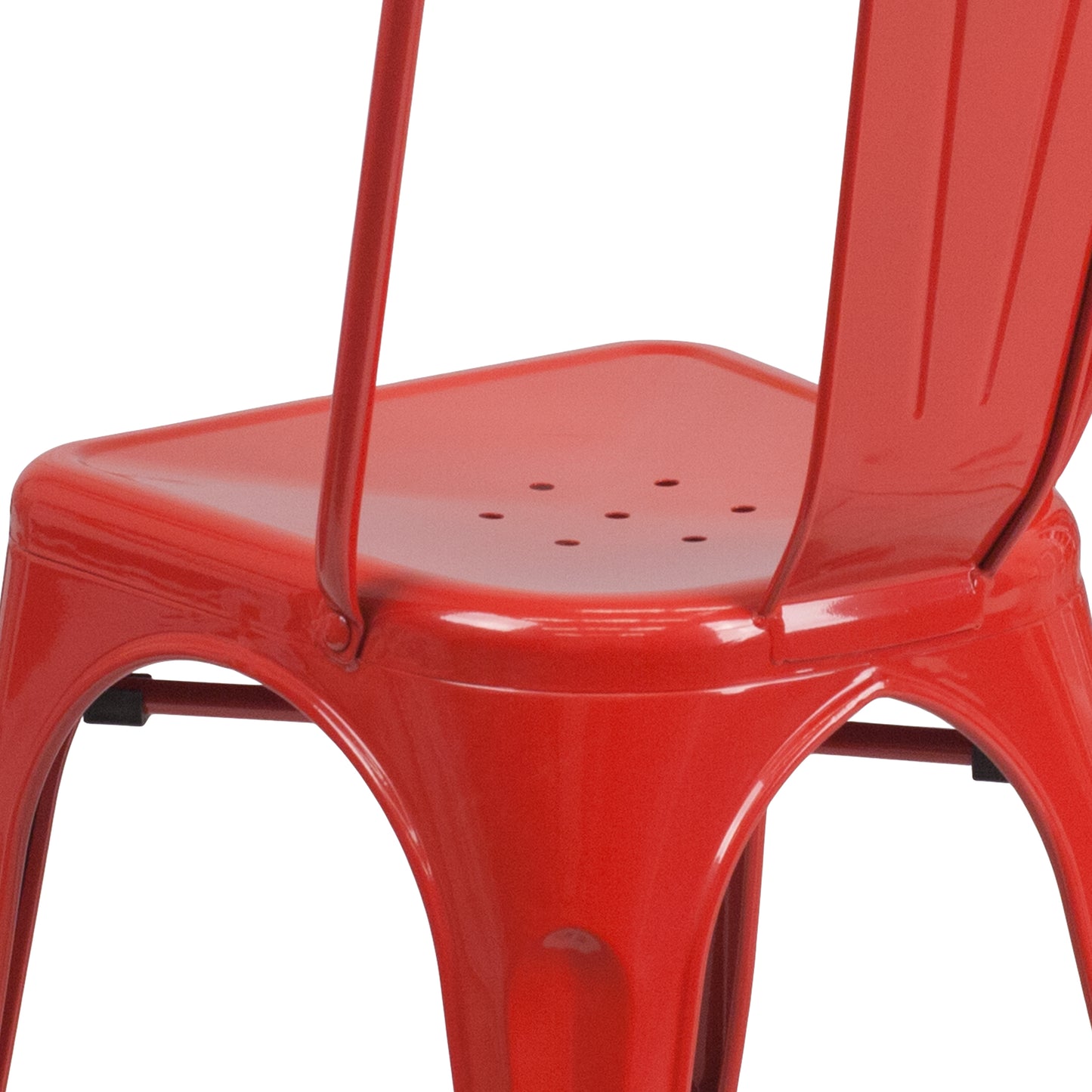 Perry Commercial Grade Red Metal Indoor-Outdoor Stackable Chair Red