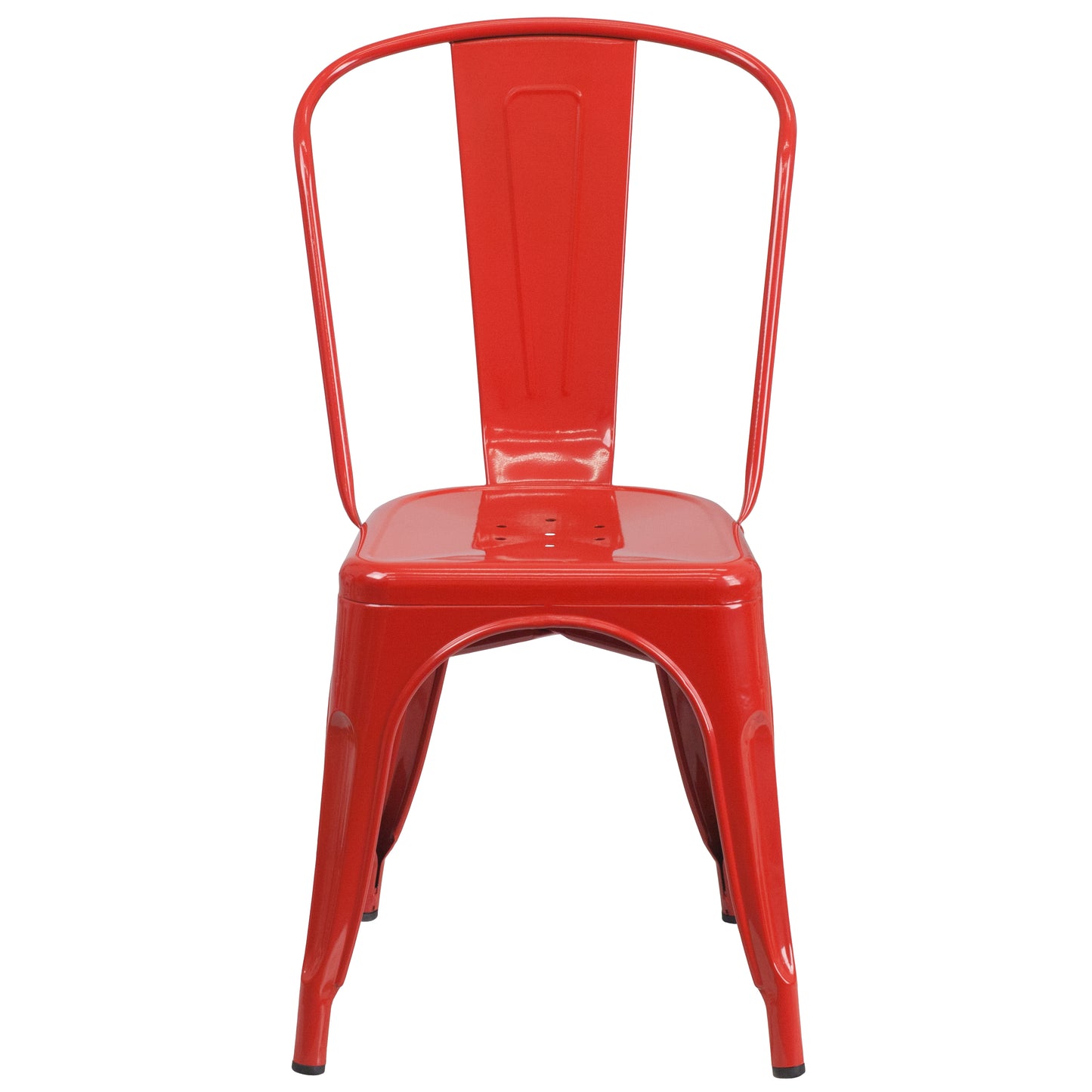 Perry Commercial Grade Red Metal Indoor-Outdoor Stackable Chair Red