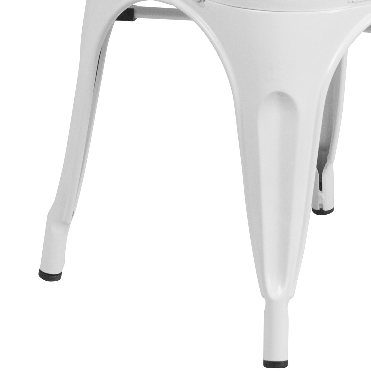 Perry Commercial Grade White Metal Indoor-Outdoor Stackable Chair White