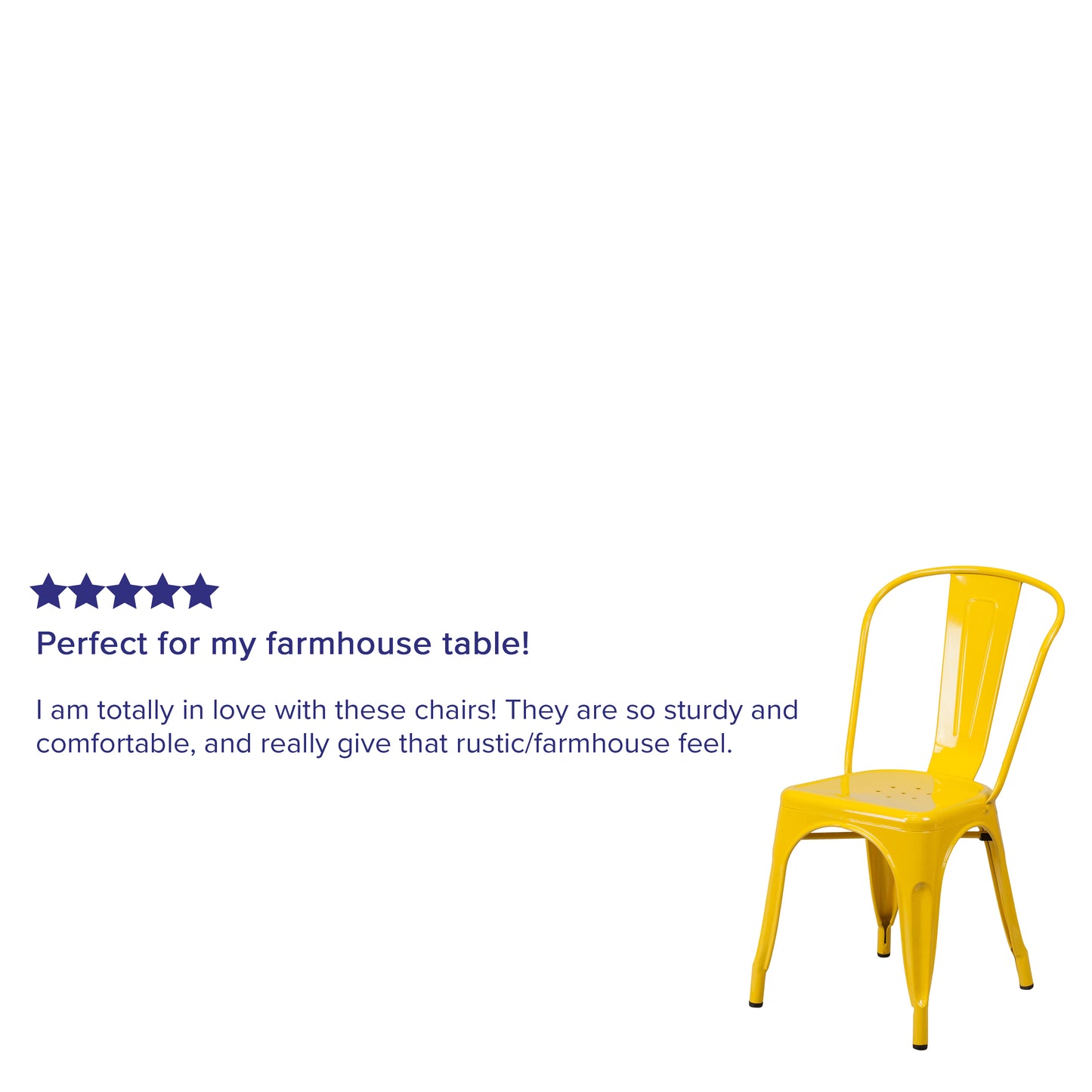 Perry Commercial Grade Yellow Metal Indoor-Outdoor Stackable Chair Yellow