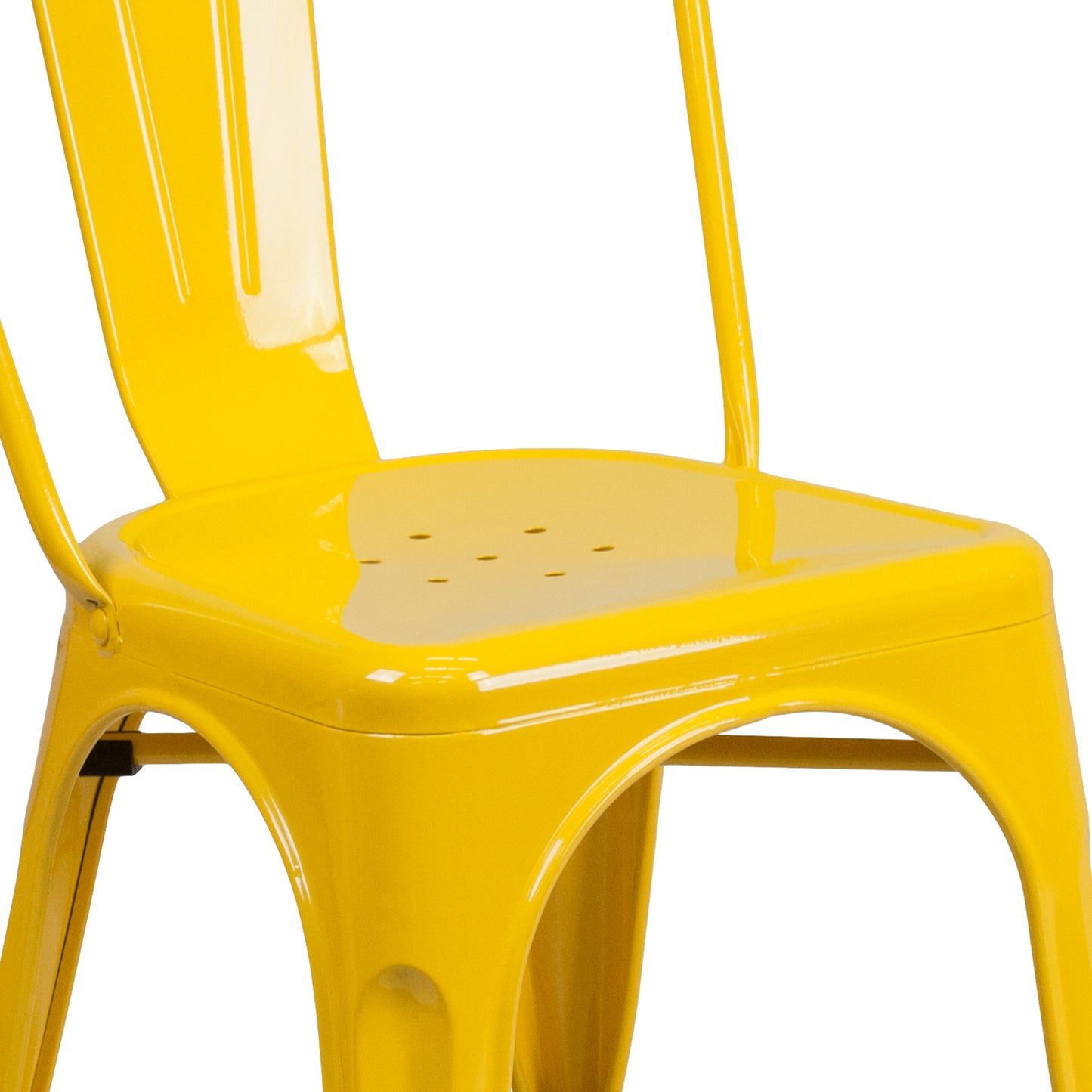 Perry Commercial Grade Yellow Metal Indoor-Outdoor Stackable Chair Yellow