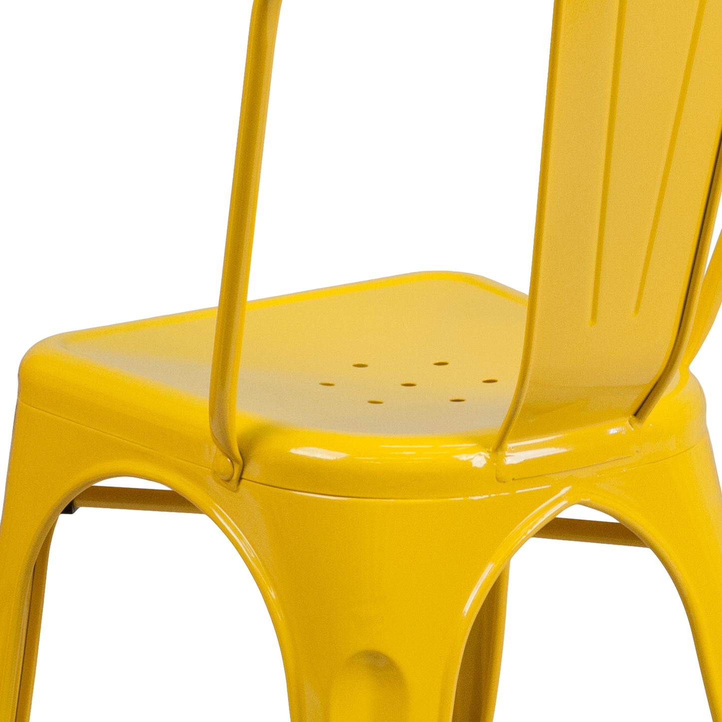 Perry Commercial Grade Yellow Metal Indoor-Outdoor Stackable Chair Yellow