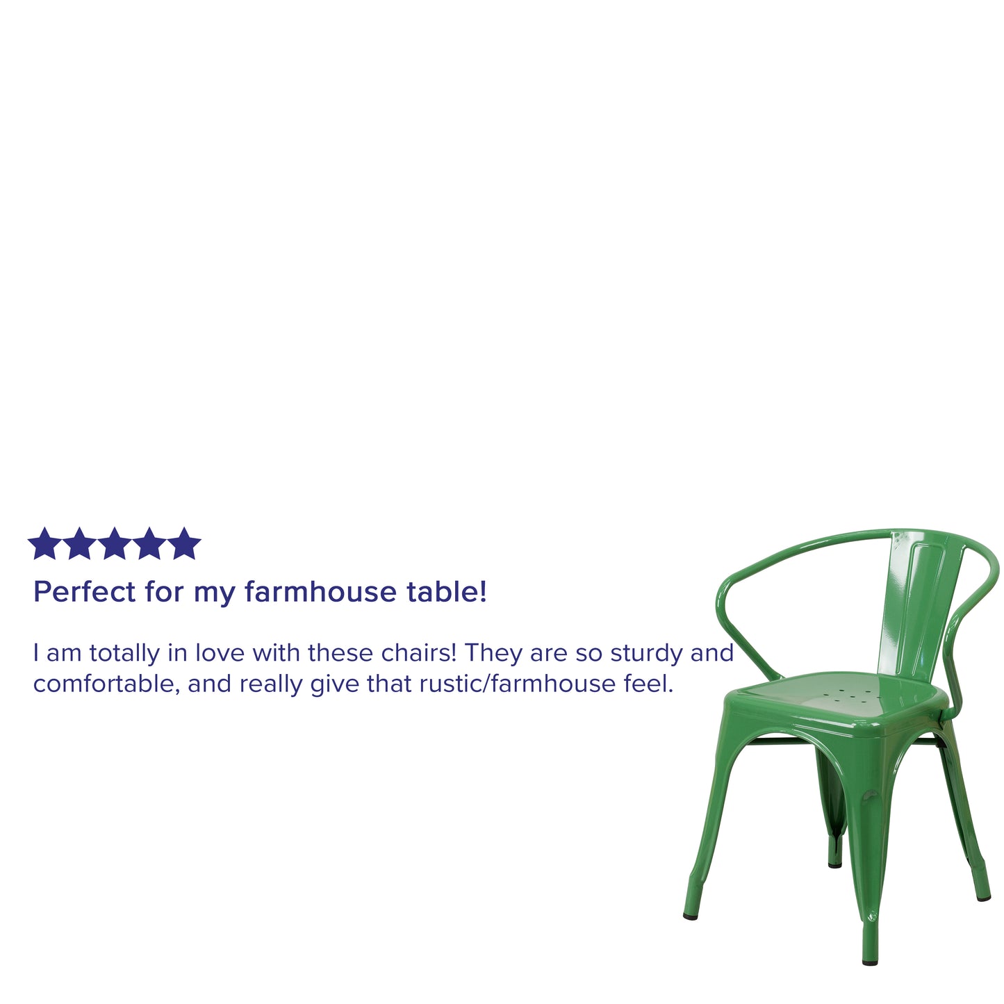 Luna Commercial Grade Green Metal Indoor-Outdoor Chair with Arms Green