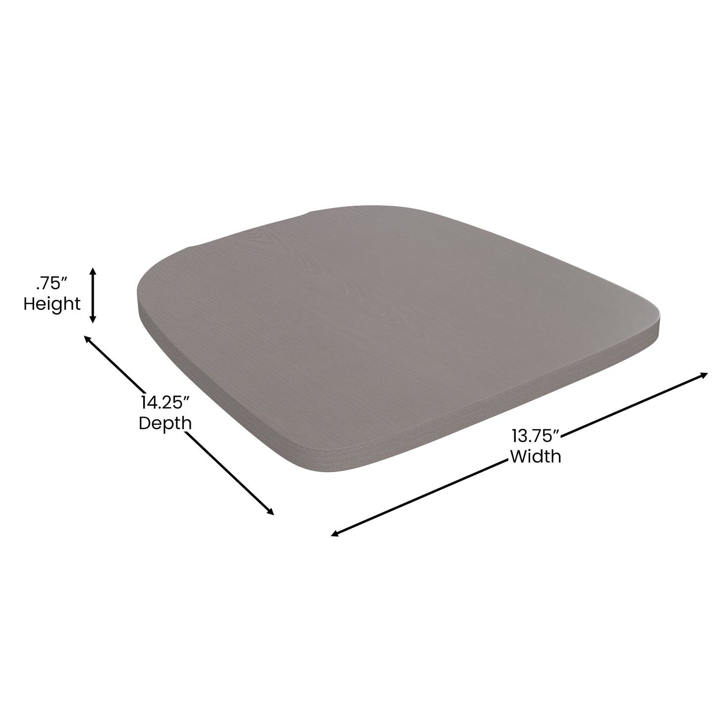 Luna Commercial Grade White Metal Indoor-Outdoor Chair with Arms with Gray Poly Resin Wood Seat Gray Seat/White Frame CH-31270-WH-PL1G-GG