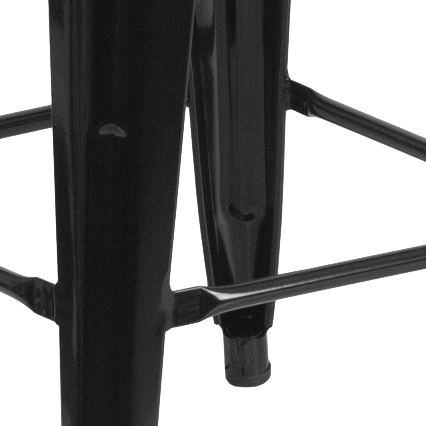 Kai Commercial Grade 24" High Backless Black Metal Indoor-Outdoor Counter Height Stool with Square Seat Black