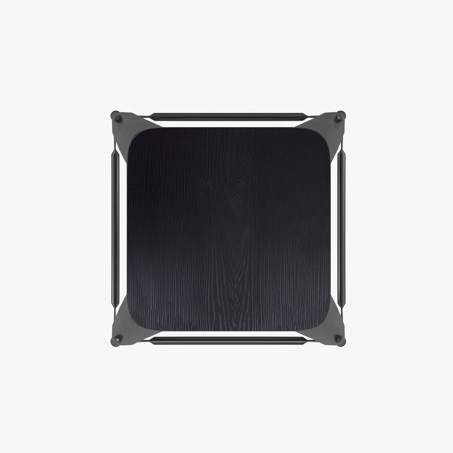 Kai Commercial Grade 24" High Backless Black Metal Indoor-Outdoor Counter Height Stool with Black Poly Resin Wood Seat Black Seat/Black Frame