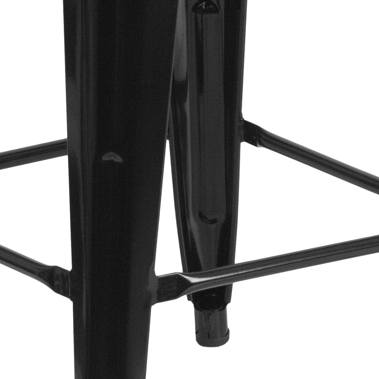 Lily 24" High Backless Black Metal Counter Height Stool with Square Wood Seat Black