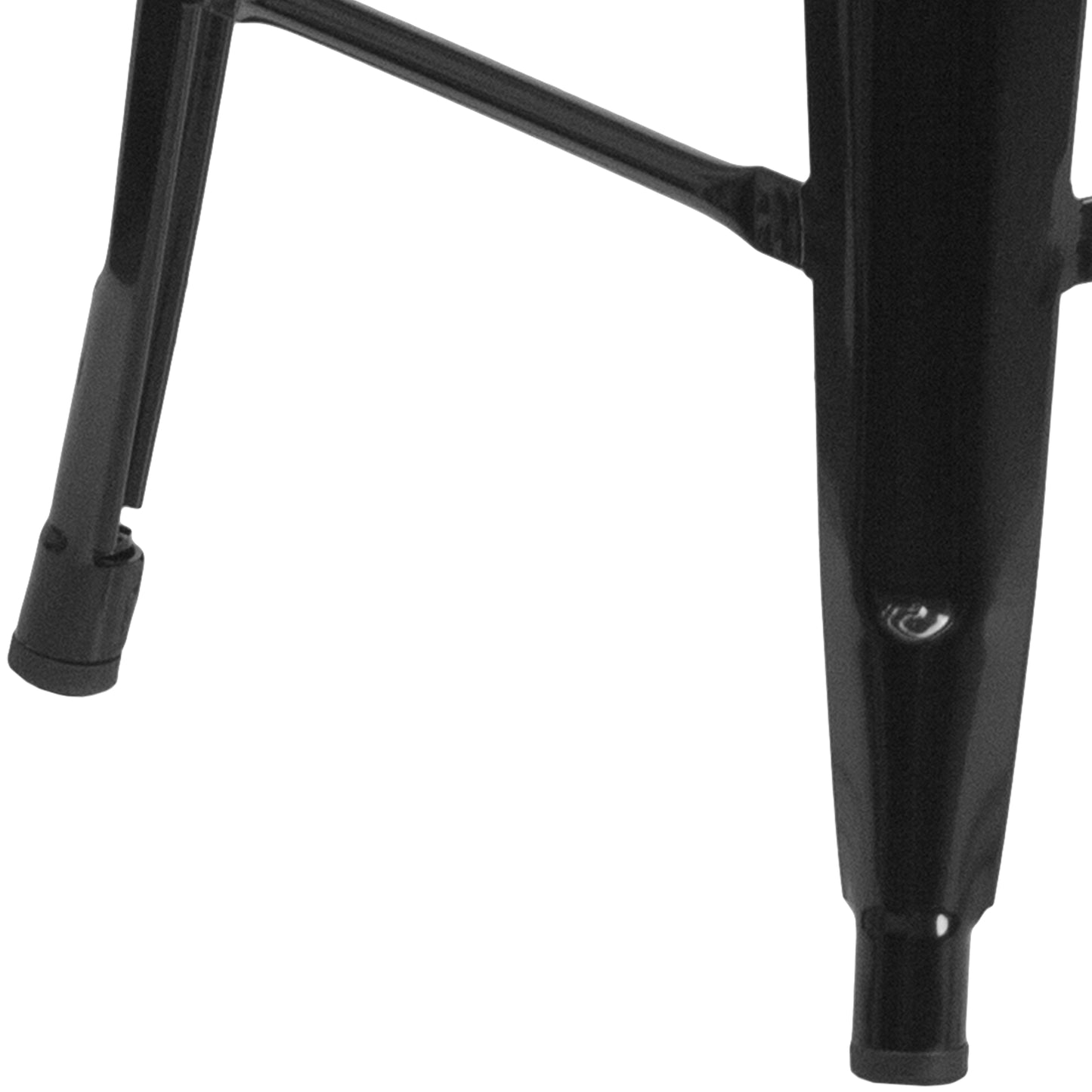 Lily 24" High Backless Black Metal Counter Height Stool with Square Wood Seat Black