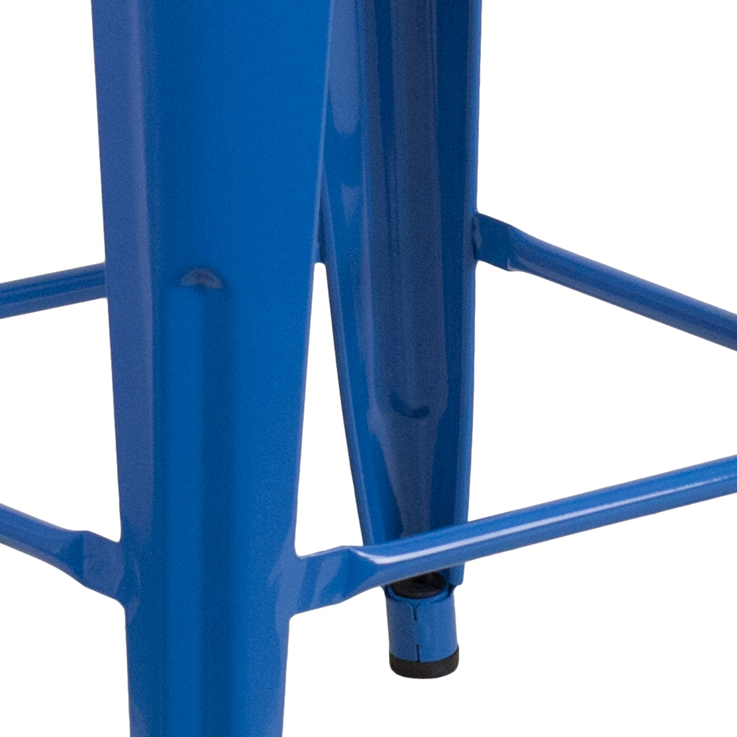 Kai Commercial Grade 24" High Backless Blue Metal Indoor-Outdoor Counter Height Stool with Square Seat Blue