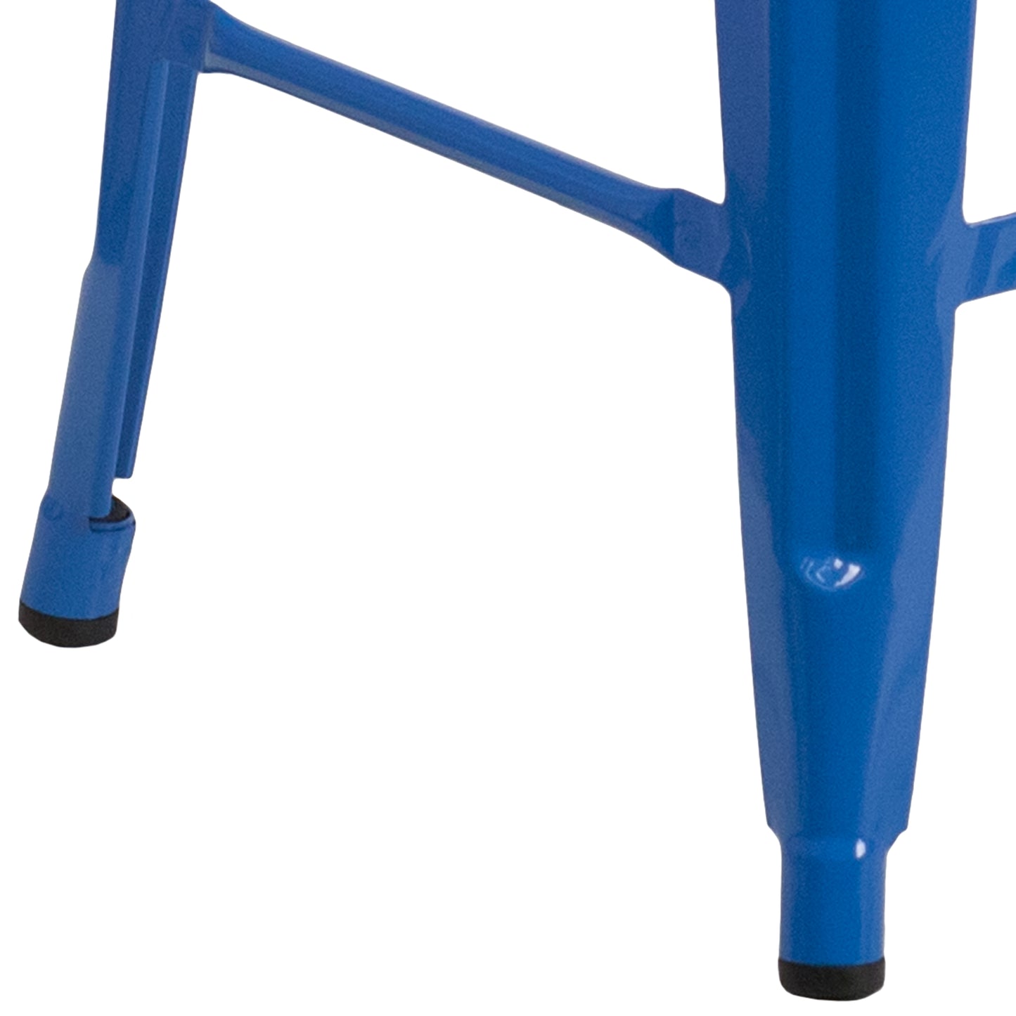 Kai Commercial Grade 24" High Backless Blue Metal Indoor-Outdoor Counter Height Stool with Square Seat Blue