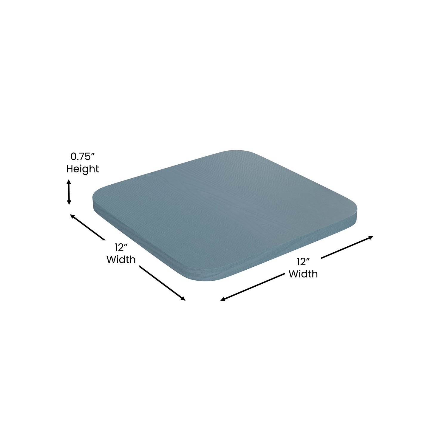 Kai Commercial Grade 24" High Backless Blue Metal Indoor-Outdoor Counter Height Stool with Teal-Blue Poly Resin Wood Seat Teal-Blue Seat/Blue Frame