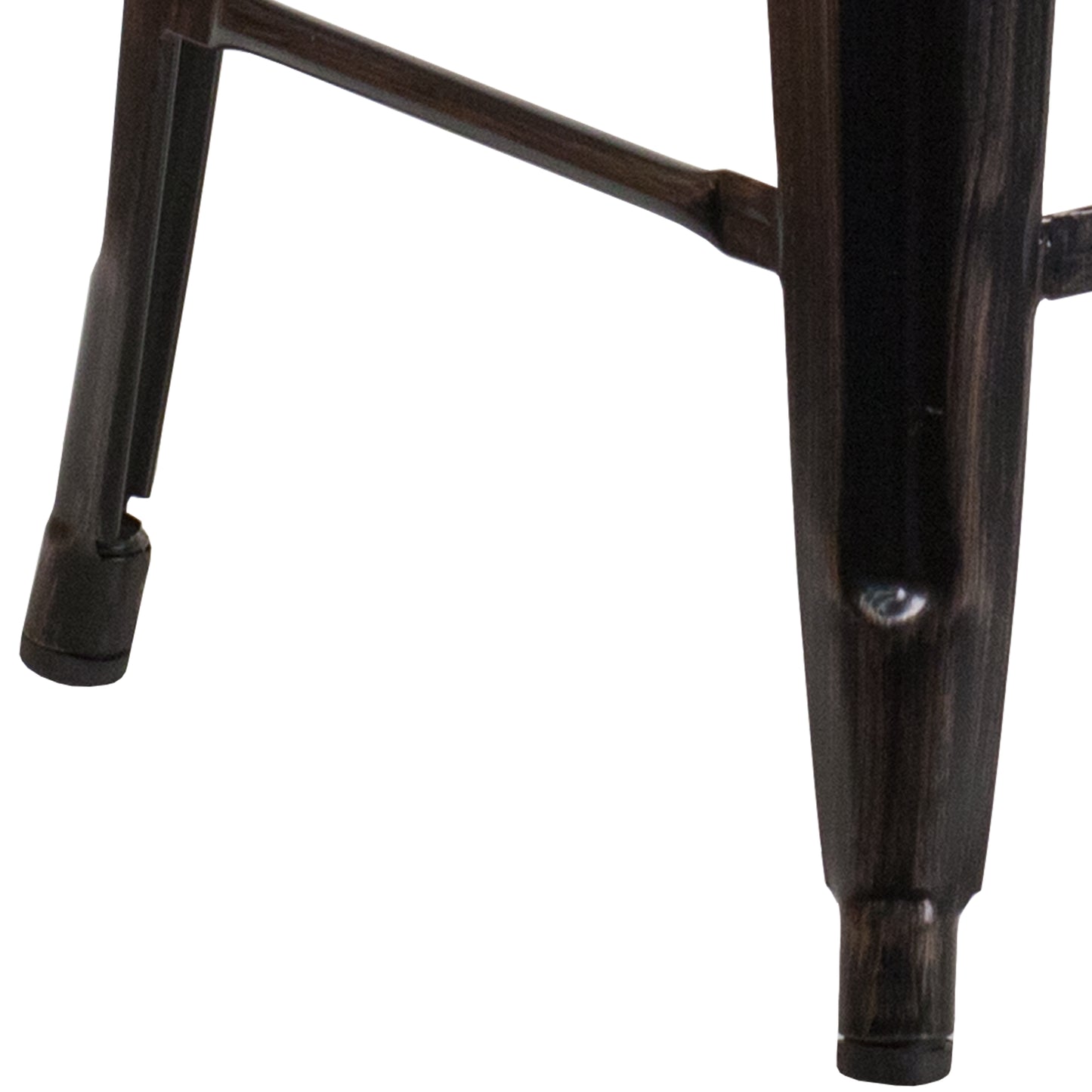 Kai Commercial Grade 24" High Backless Black-Antique Gold Metal Indoor-Outdoor Counter Height Stool with Square Seat Black-Antique Gold CH-31320-24-BQ-GG