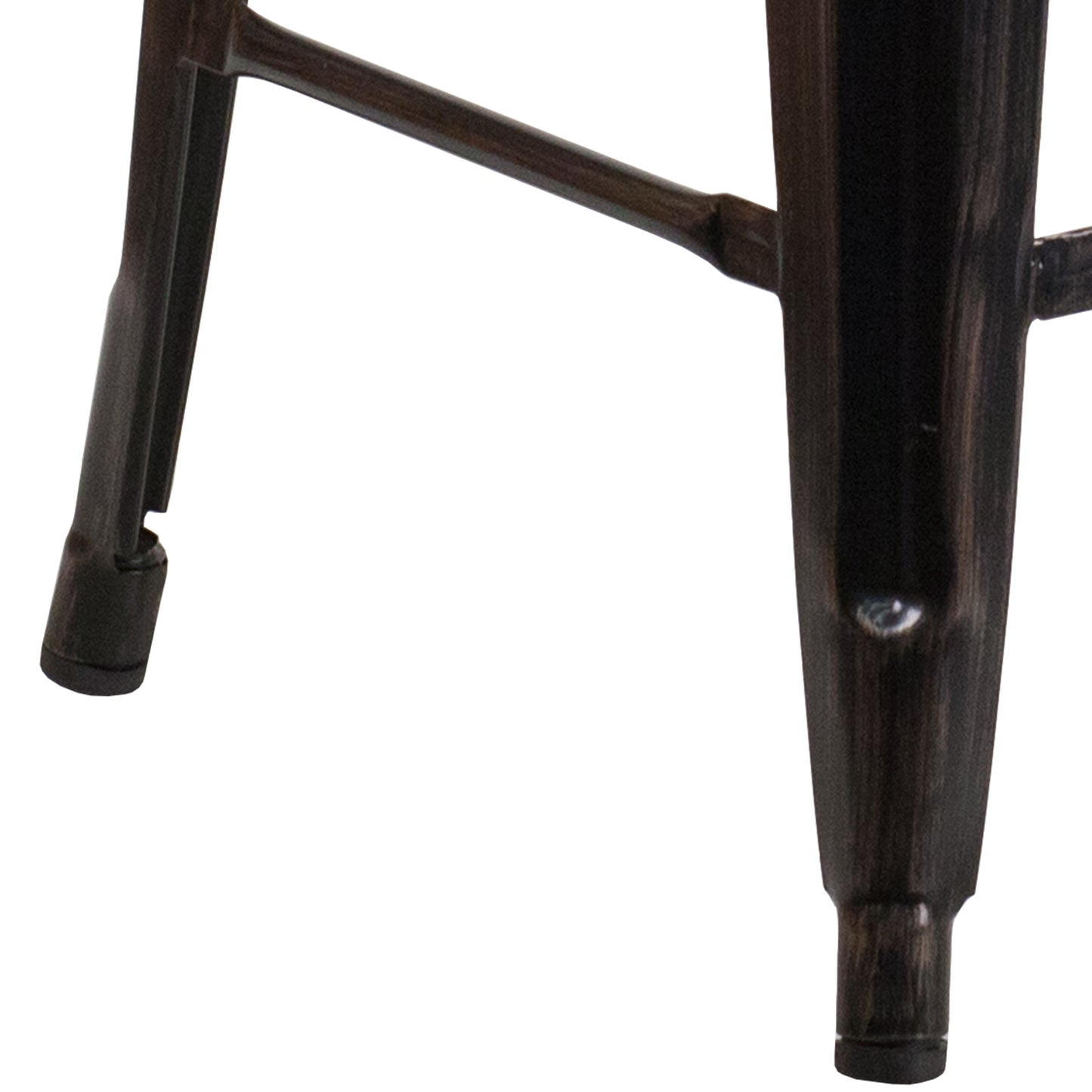 Lily 24" High Backless Black-Antique Gold Metal Counter Height Stool with Square Wood Seat Black-Antique Gold