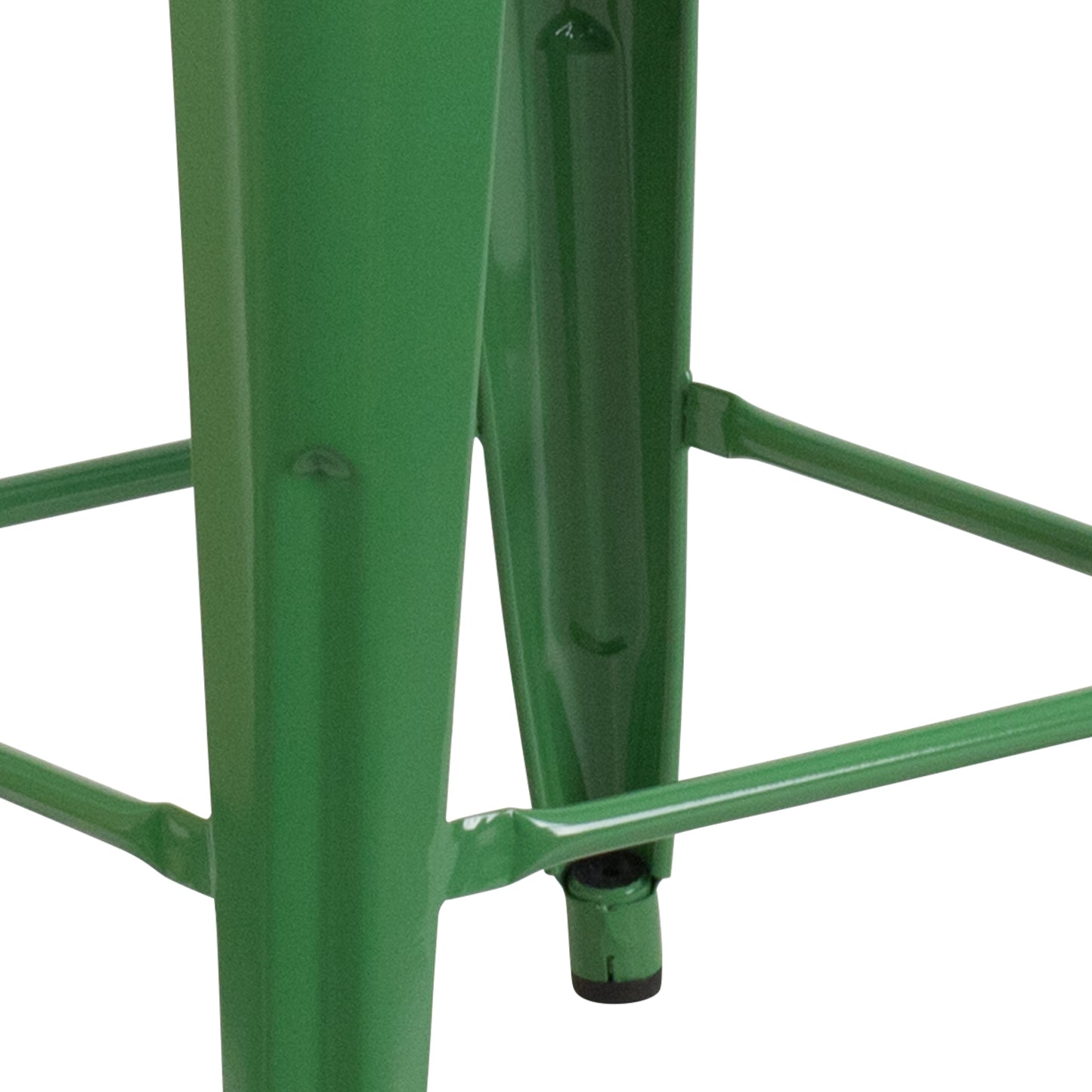 Lily 24" High Backless Green Metal Counter Height Stool with Square Wood Seat Green
