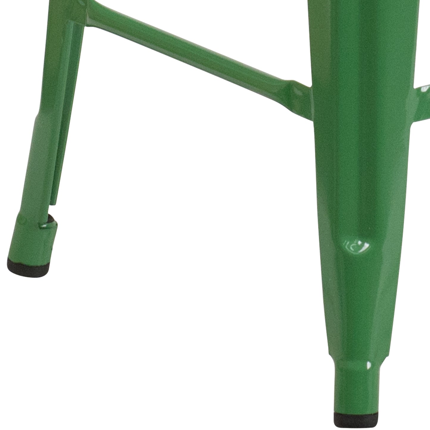 Lily 24" High Backless Green Metal Counter Height Stool with Square Wood Seat Green