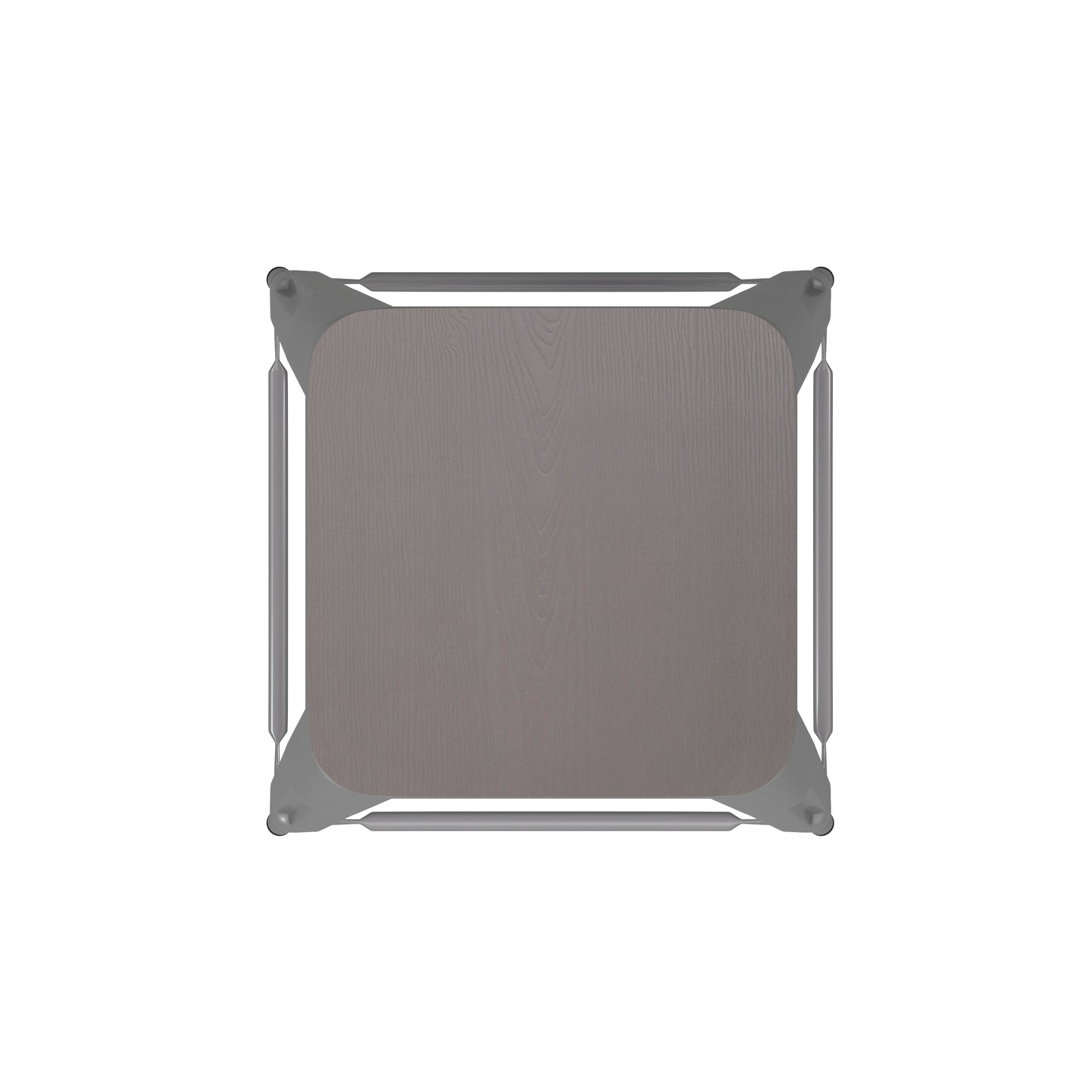 Kai Commercial Grade 24" High Backless Silver Metal Indoor-Outdoor Counter Height Stool with Gray Poly Resin Wood Seat Gray Seat/Silver Frame