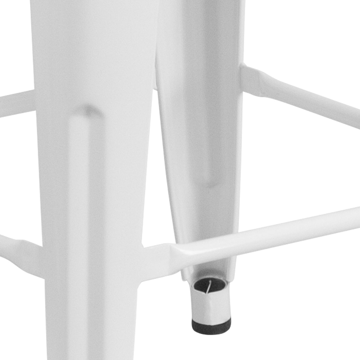Kai Commercial Grade 24" High Backless White Metal Indoor-Outdoor Counter Height Stool with Square Seat White