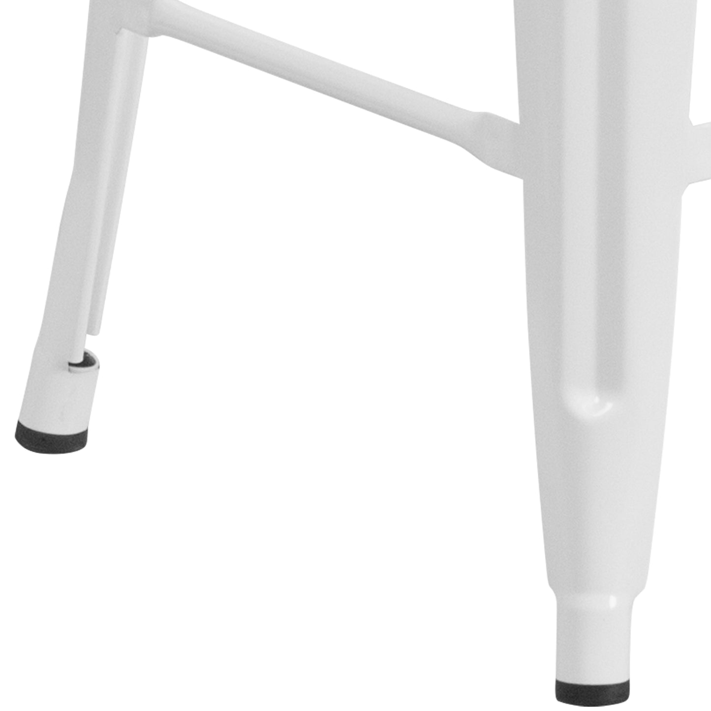 Kai Commercial Grade 24" High Backless White Metal Indoor-Outdoor Counter Height Stool with Square Seat White